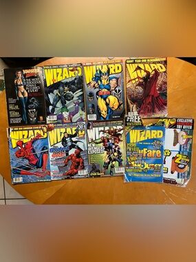 Vintage Wizard Comic Magazine Lot 7 Mags 2 Polybags Star Wars Earth X Promo
